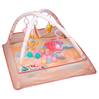 Коврик развивающий 5 подвесных игр 18 мячей Рыжий кот И-6223 1